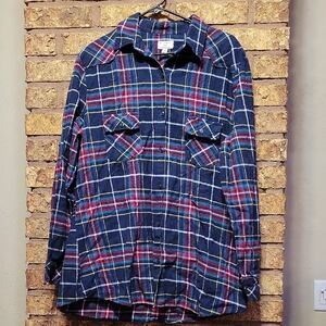 Matchstick Unisex Plaid Flannel Cotton Button Down Size XL